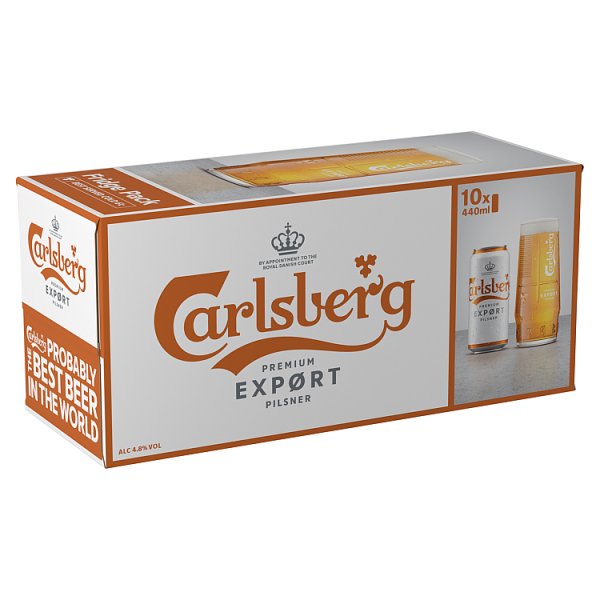 Carlsberg Export Lager Beer 10 x 440ml Cans (Case of 2)