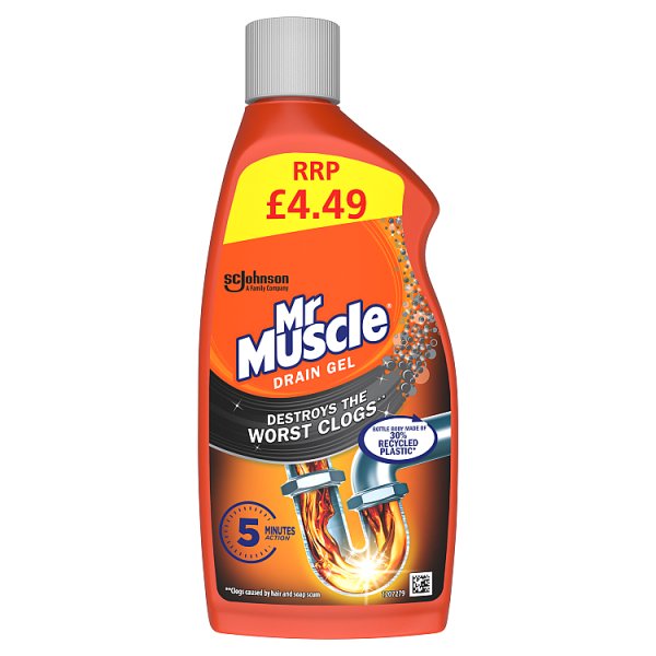 Mr Muscle Drain Gel Plughole Unblocker 500ml PMP Case of 6 Mr Muscle