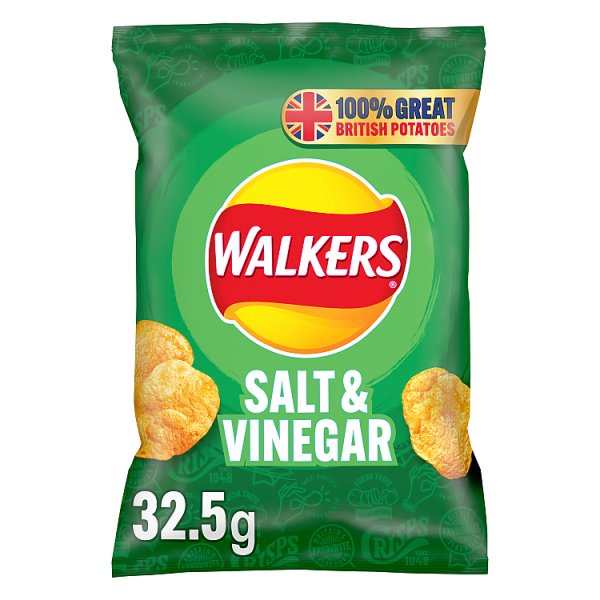 Walkers Salt & Vinegar Crisps 32.5g Case of 32