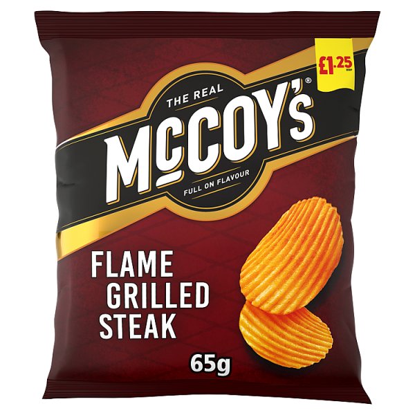McCoy's Flame Grilled Steak Sharing Crisps 65g, £1.25 PMP Case of 20
