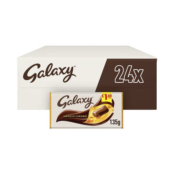 Galaxy Smooth Caramel & Milk Chocolate Block Bar 135g x 24