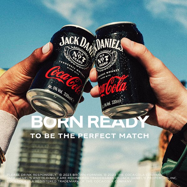 Jack Daniel's & Coca-Cola Cherry 330ml PM £2.39 (Case of 12) Jack Daniel's & Coca-Cola