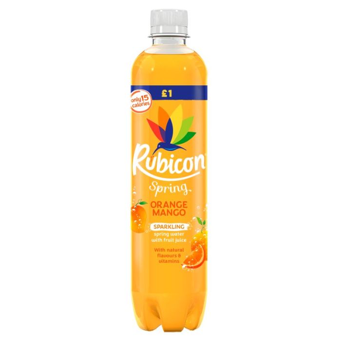 Rubicon Spring Orange Mango Sparkling Spring Water with Fruit Juice 500ml [PM £1.00 ] Rubicon