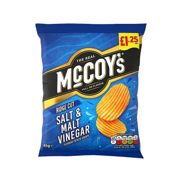Copy of McCoy's Salt & Vinegar 65g,[PM £1.25 ], Case of 20 McCoy's