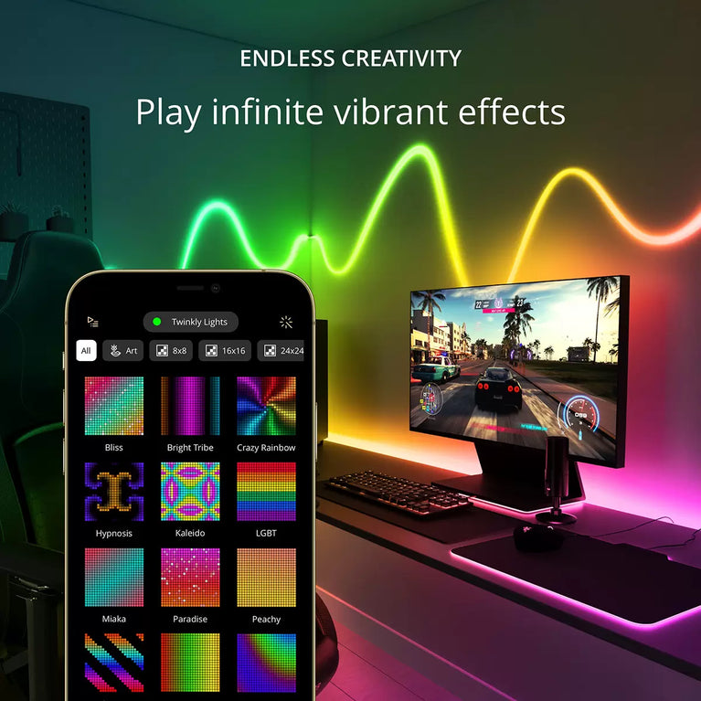 9.8 ft (3m) Twinkly App Controlled Multicolour LED Flex Tube