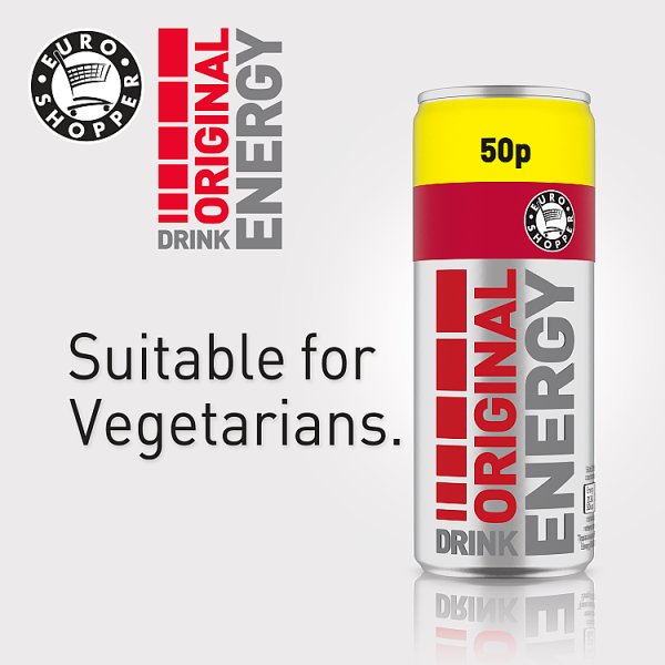 Euro Shopper Original Energy Drink 250ml [PM 50p], Case of 24