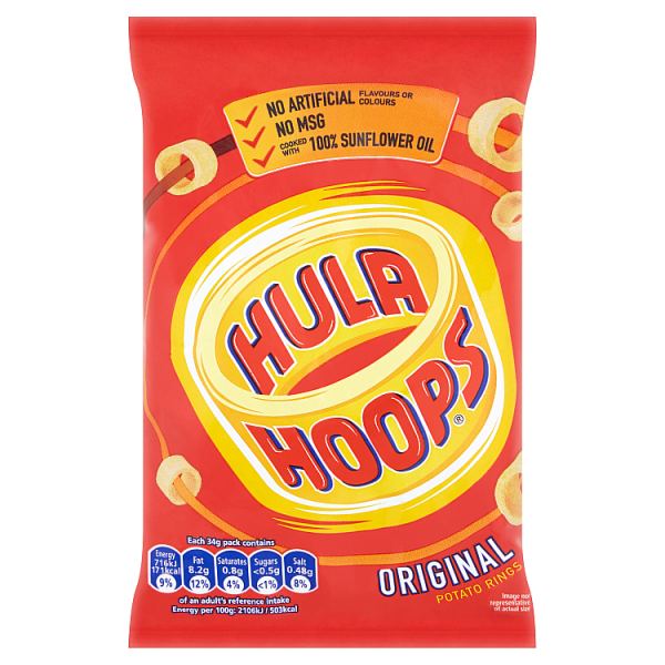Hula Hoops Original 34g, Case of 32 Hula Hoops