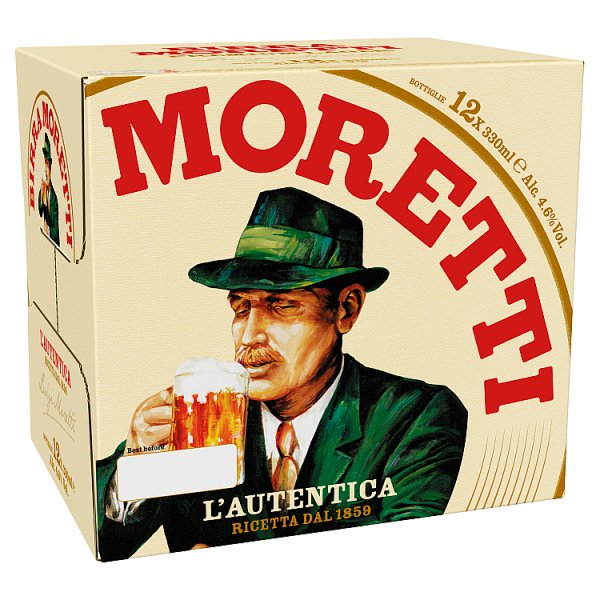 Birra Moretti Lager Beer 12 x 330ml Bottles Birra Moretti
