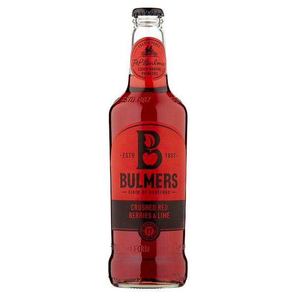 Bulmers Crushed Red Berries & Lime Cider 500ml Bottle, Case of 12 Bulmers