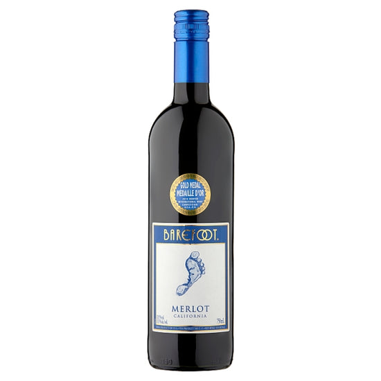 Barefoot Merlot Red Wine 750ml, case of 6 (Save £6.20) Barefoot