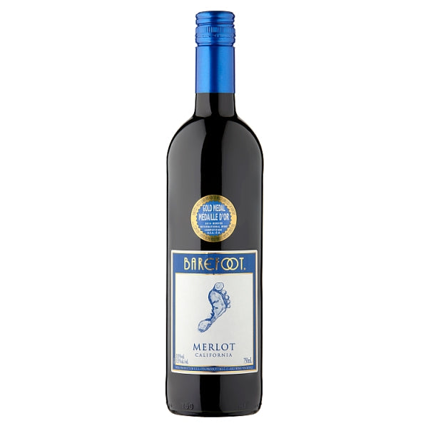 Barefoot Merlot Red Wine 750ml, case of 6 Barefoot