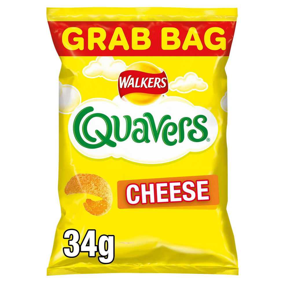 Walkers Quavers Cheese Snacks 34g, Case of 30 Quavers