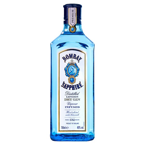 Bombay Sapphire Gin 70cl, Case of 6 Bombay Sapphire