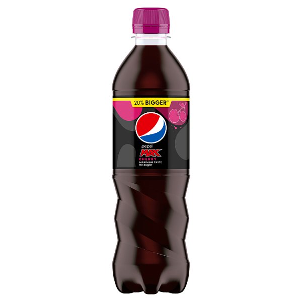 Pepsi Max Cherry Cola 500ml, Case of 12 British Hypermarket-uk Pepsi