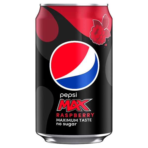 Pepsi Max Raspberry 330ml, Case of 24 Pepsi