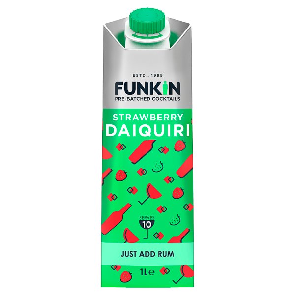 Funkin Pre-Batched Cocktails Strawberry Daiquiri 1L, Case of 6 Funkin