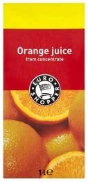 Euro Shopper Orange Juice from Concentrate 1 Litre [PM £1.19 ], Case of 12 Euro Shopper