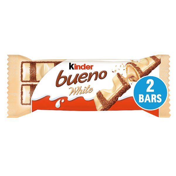 Kinder Bueno White Milk and Hazelnuts 39g, Case of 30 Kinder
