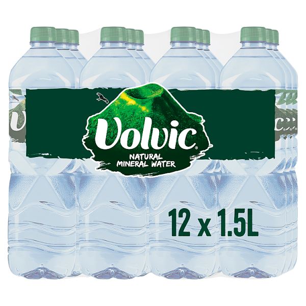Volvic Natural Mineral Water 1.5L, Case of 12 Volvic