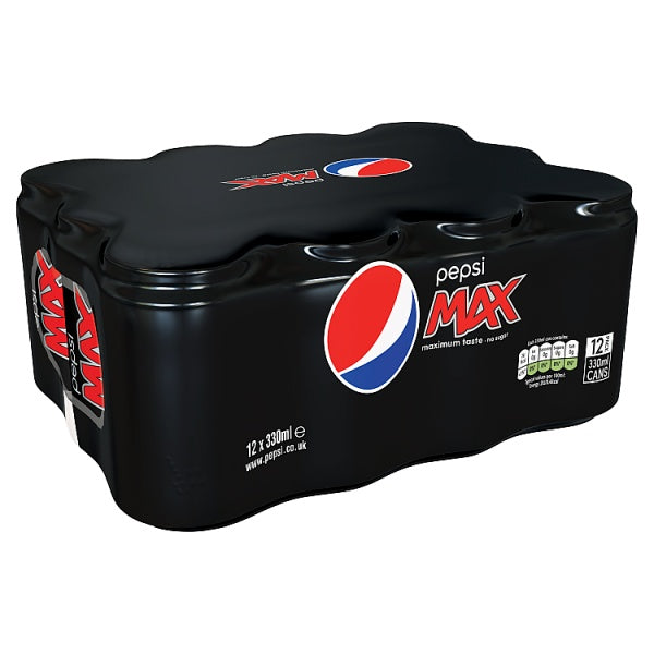 Pepsi Max 12 x 330ml, Case of 2 British Hypermarket-uk Pepsi