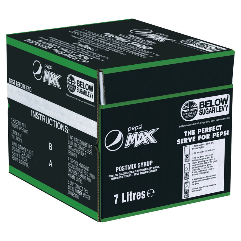 Pepsi Max Cola Postmix Syrup 7 Litres Pepsi