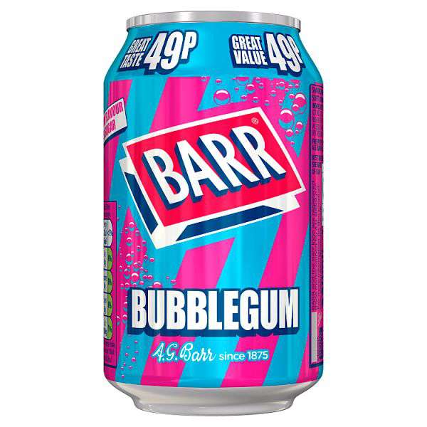 Barr Bubblegum 330ml [PM 59p 2 for £1.00 ], Case of 24 Barr
