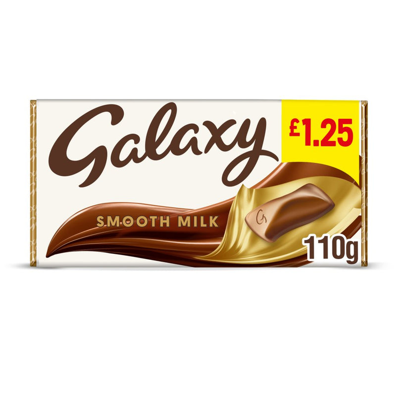 Galaxy Smooth Milk Chocolate Block Bar 110g [PM £1.25 ], Case of 24 Galaxy