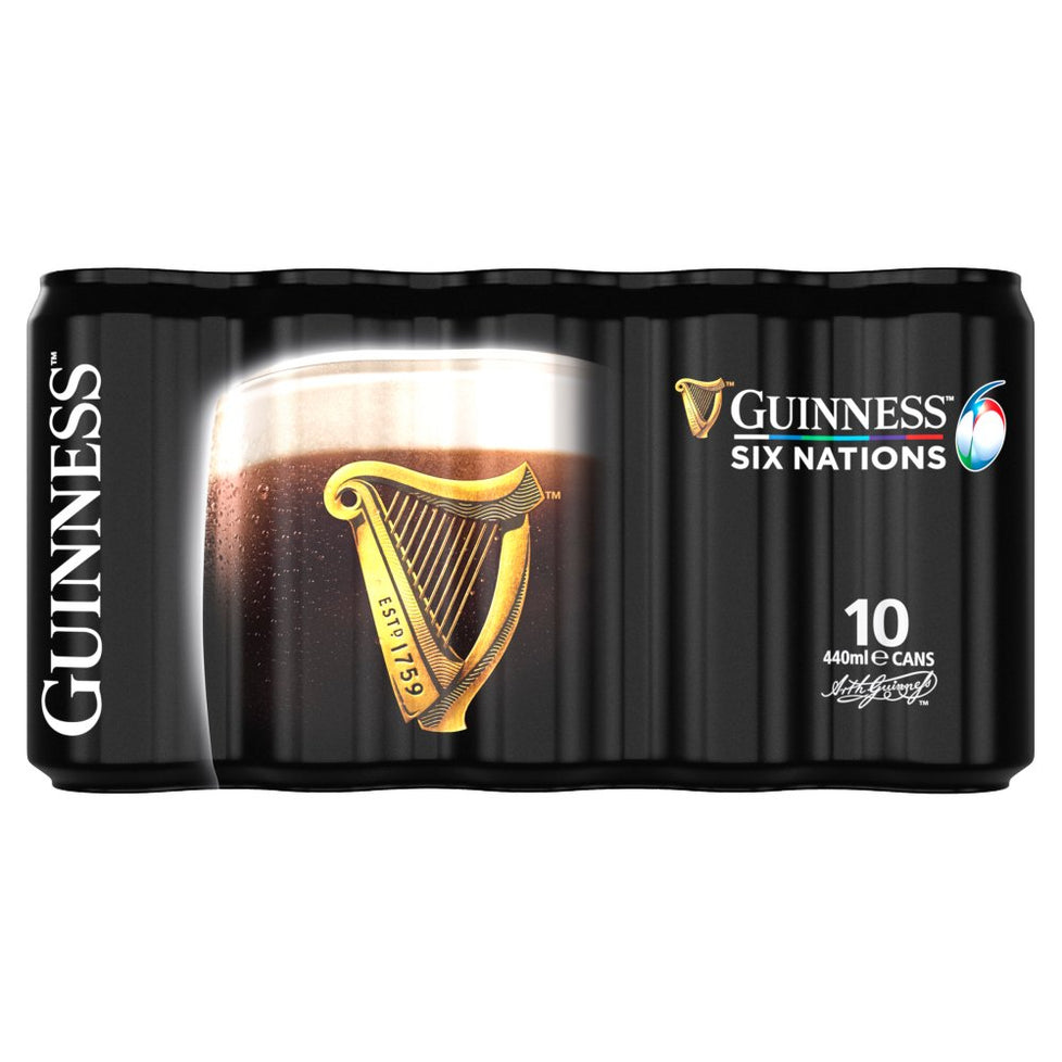 Guinness Draught Stout Beer 10 x 440ml Can (food pack), Case of 3 Guinness