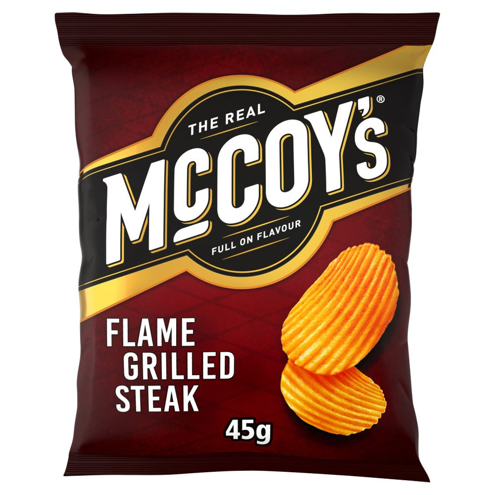 McCoy's Flame Grilled Steak Flavour Potato Crisps 45g, Case of 26 McCoy's