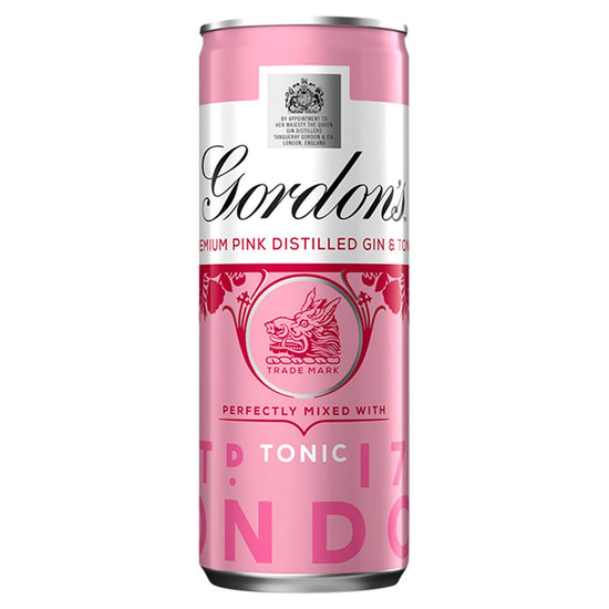 Gordons Pink & Tonic 250ml, Case of 12 Gordon's
