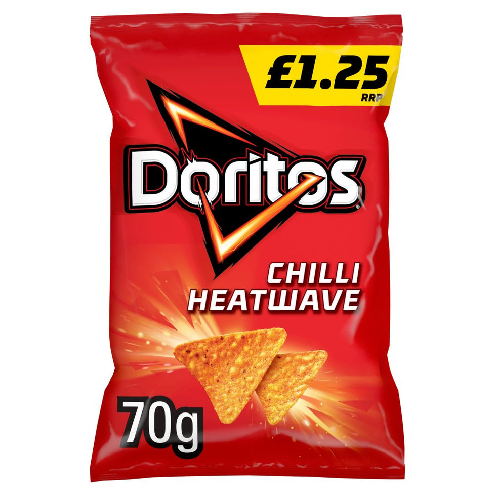 Doritos Chilli Heatwave Tortilla Chips 70g [PM £1.25 ], Case of 15 Doritos