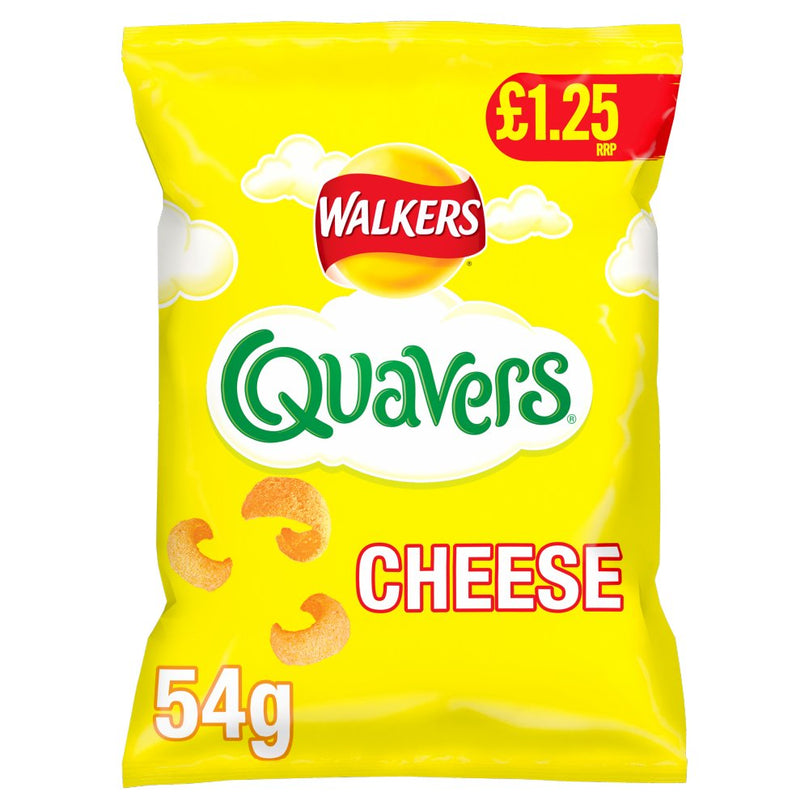 Walkers Quavers Cheese Snacks 54g,[PM £1.25 ](Case of 18) (Copy) Quavers