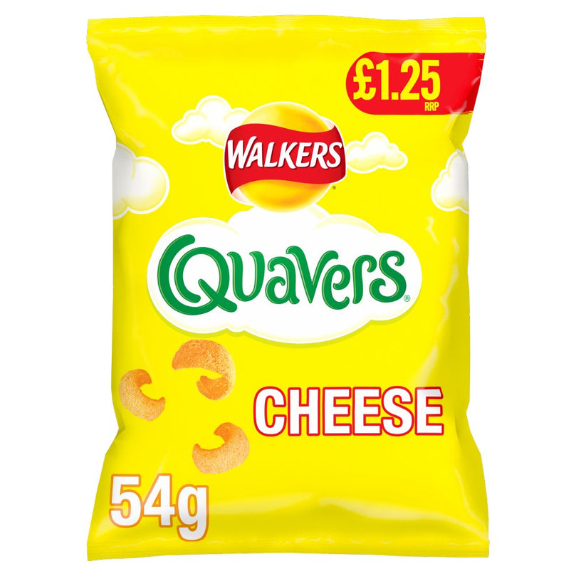 Walkers Quavers Cheese Snacks 54g [PM £1.25 ], Case of 15 Quavers