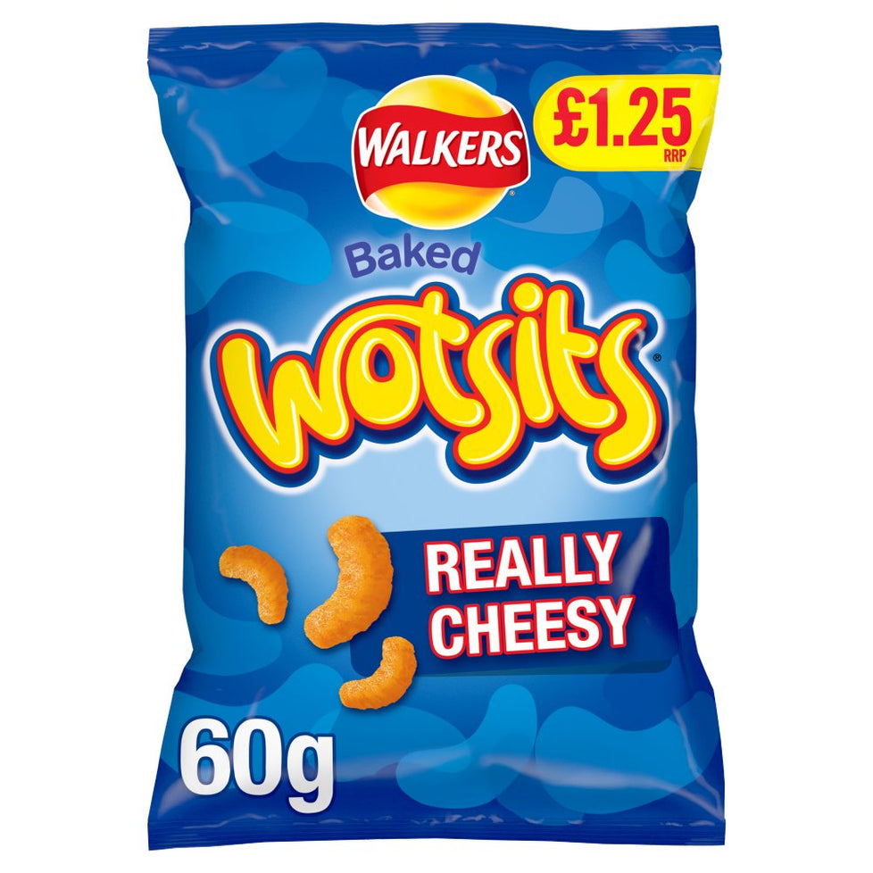 Walkers Wotsits Cheese Snacks 60g [PM £1.25 ], Case of 15 Walkers
