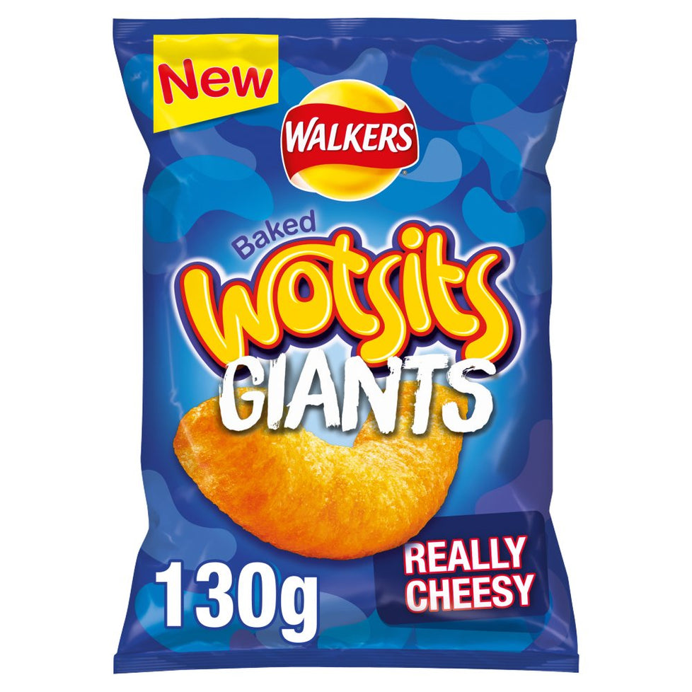Walkers Wotsits Giants Really Cheesy Snacks 130g, Case of 9 Wotsits