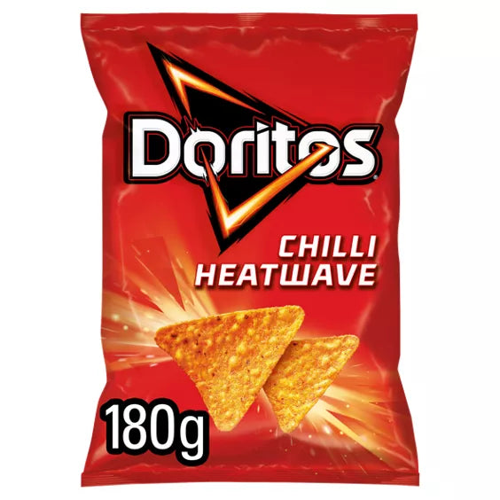 Doritos Chilli Heatwave Sharing Tortilla Chips 180g, Case of 12 Doritos