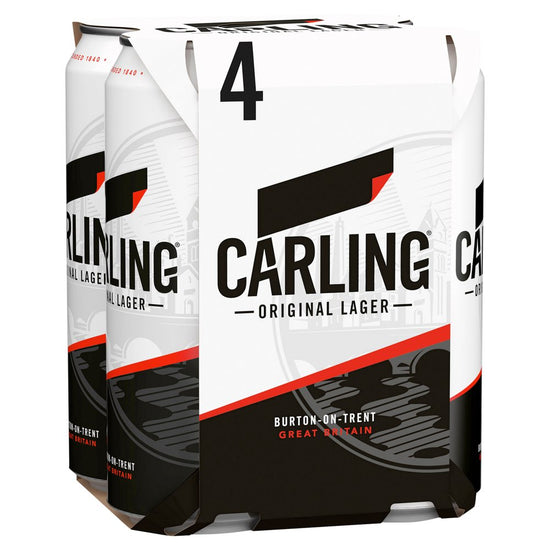 Carling Original Lager 4 x 500ml, case of 6 Carling