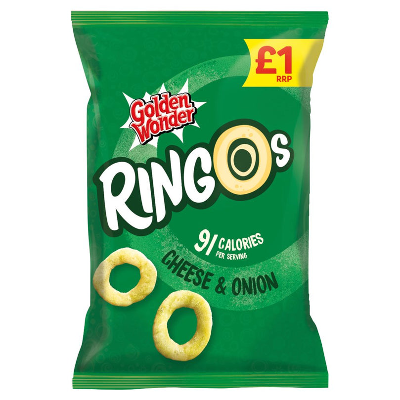 Golden Wonder Ringos Cheese & Onion 40g [PM £1.00 ] , Case of 15 Golden Wonder