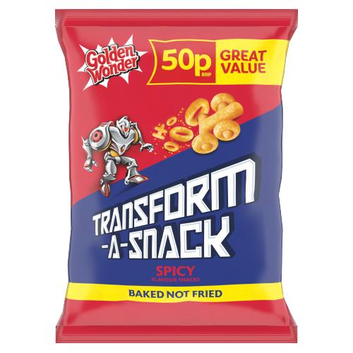 Golden Wonder Transform-A-Snack Spicy Flavour Snacks 27g [PM 50p ], Case of 30 Golden Wonder