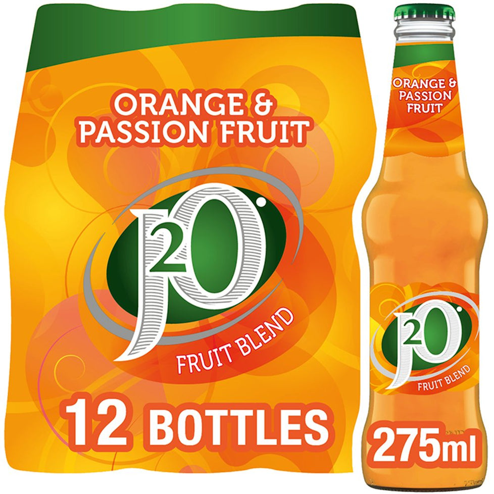 J2O Fruit Blend Orange & Passion Fruit 275ml, Case of 12 J2O