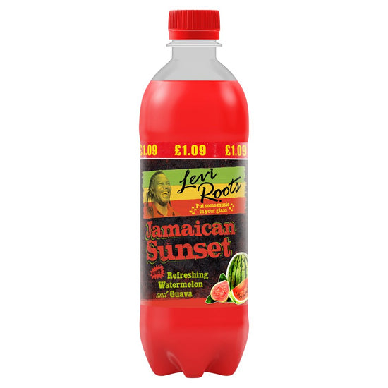 Levi Roots Jamaican Sunset with Refreshing Watermelon and Guava 500ml [PM £1.09 ], Case of 12 Levi Roots