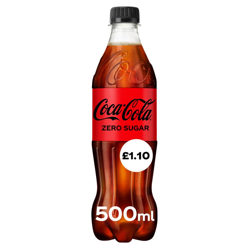 Coca-Cola Zero Sugar 500ml [PM £1.10 ], Case of 12 Coca-Cola