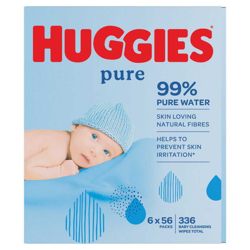 Huggies® Pure Baby Wipes - 6 Packs (6 x 56 Wipes), Case of 10 Huggies