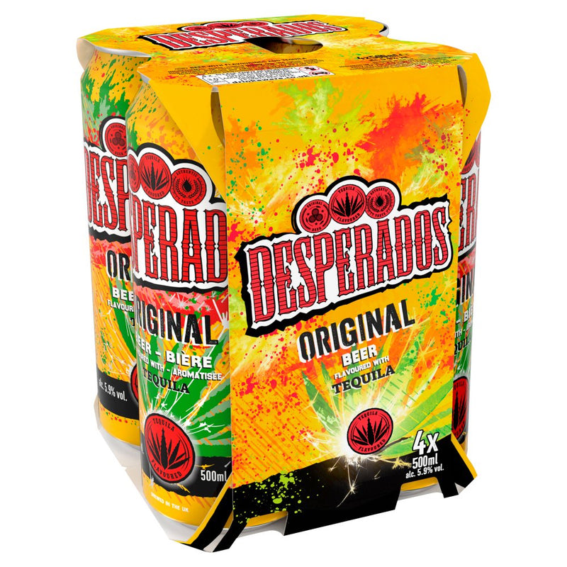 Desperados Tequila Lager Beer 4 x 500ml Cans, Case of 24 Desperados