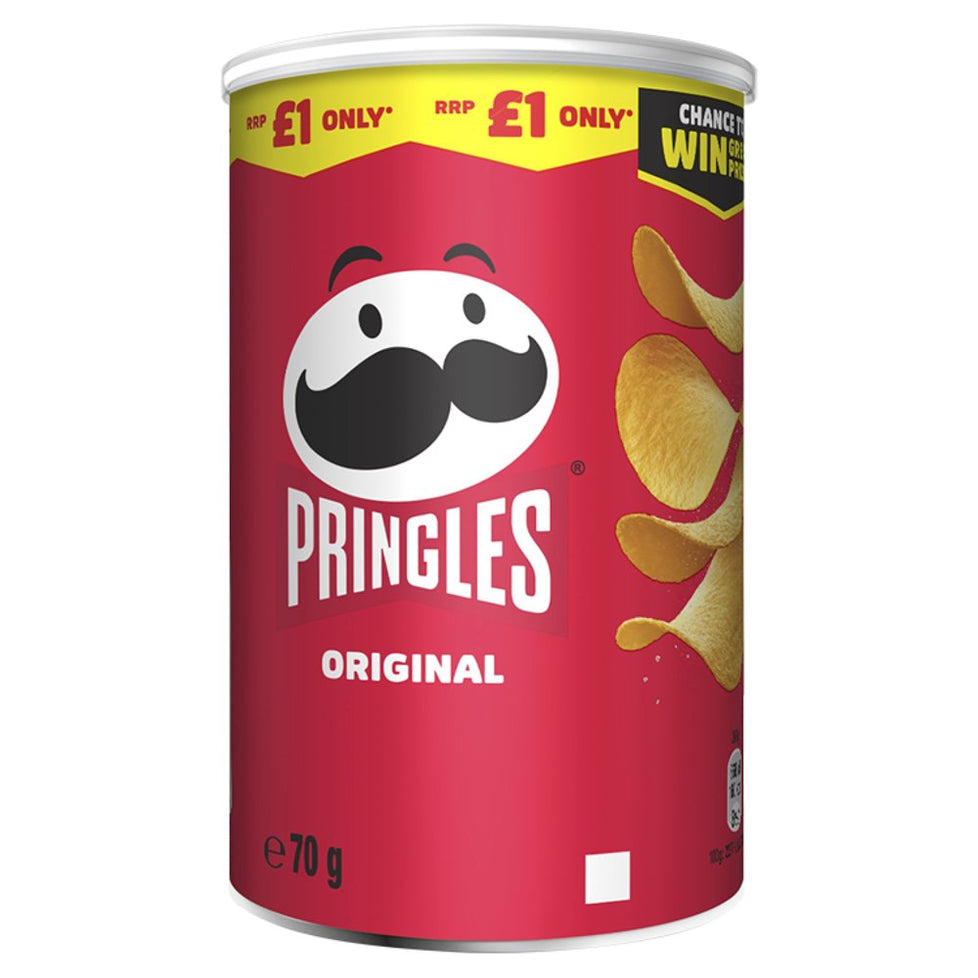Pringles Original Crisps Can 70g [PM £1.00 ], Case of 12 Pringles