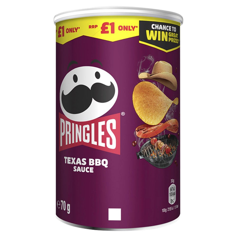 Pringles Texas BBQ Sauce 70g [PM £1.00 ], Case of 12 Pringles
