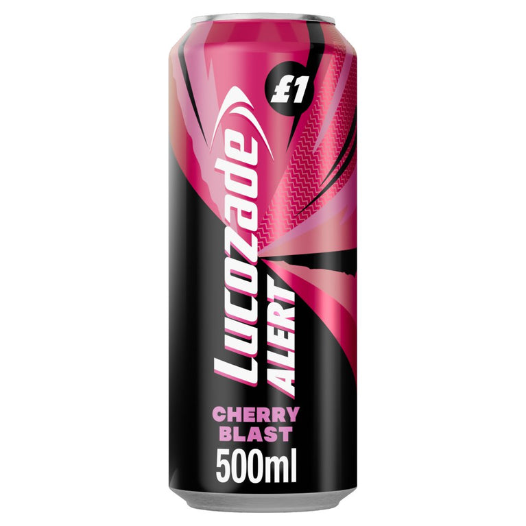 Lucozade Alert Cherry Blast Energy Drink 500ml [PM £1.39 ], Case of 12 Lucozade