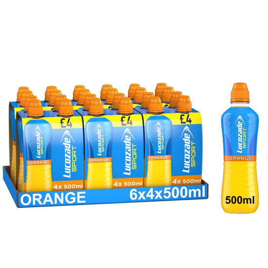 Lucozade Sport Drink Orange 4x500ml  [PM £4.00 ], Case of 6 Lucozade