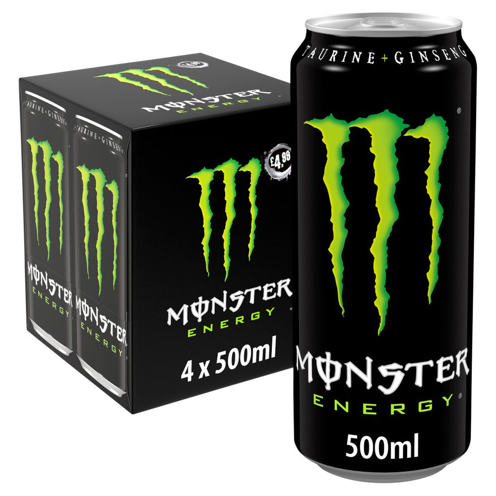Monster Energy Drink 4 x 500ml [PM £4.99 ], Case of 6 Monster