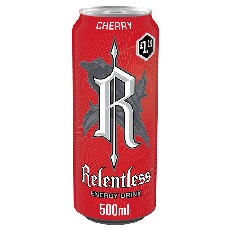Relentless Cherry 500ml [PM £1.19 ], Case of 12 Relentless